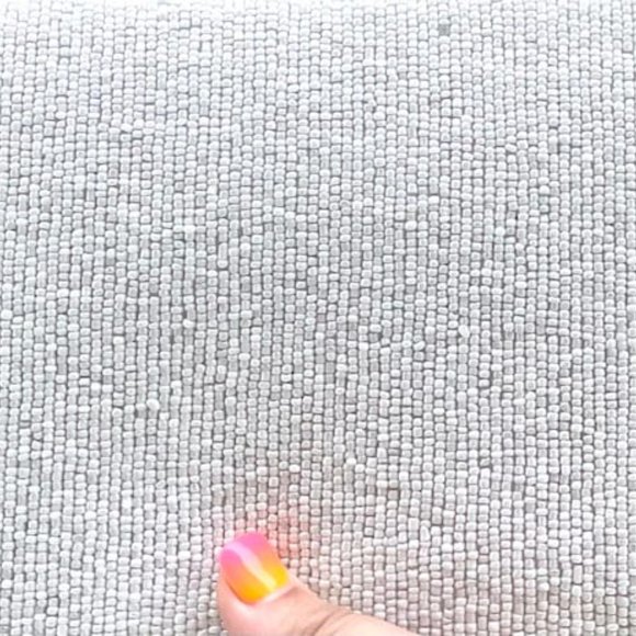 Emoji Smiley Face White Double Side Beaded Crossbody Clutch Handbag Bag NEW - Picture 7 of 8